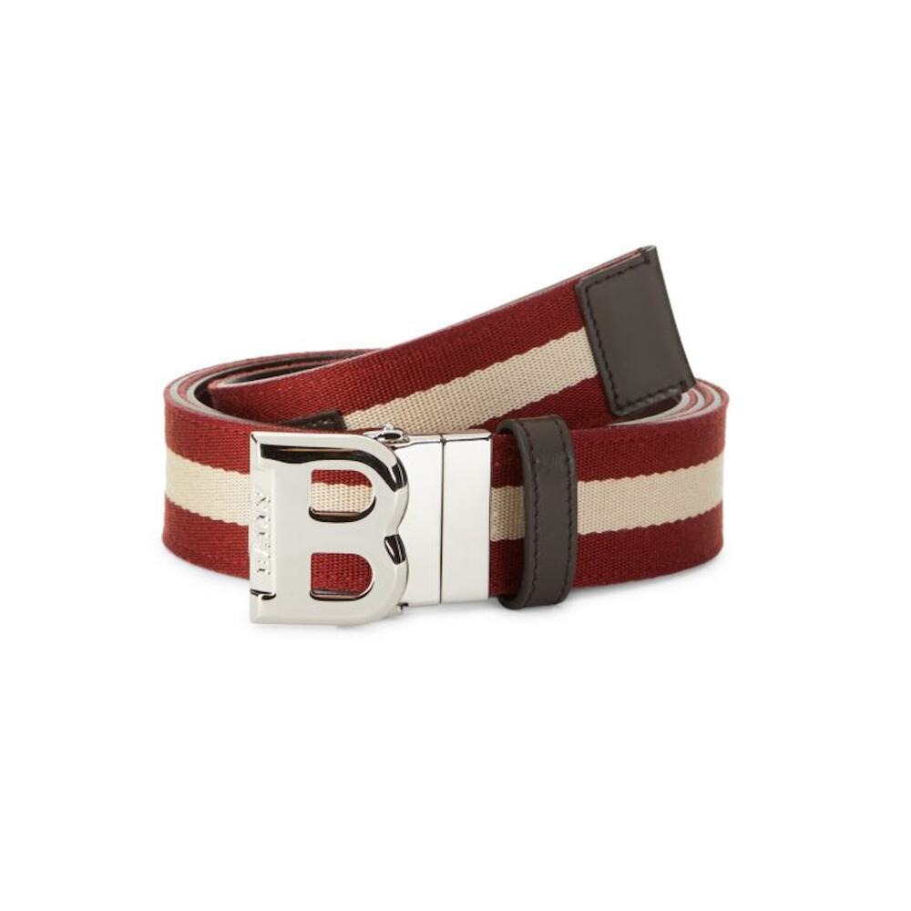NIB Bally Bising Striped Belt Size 115cm